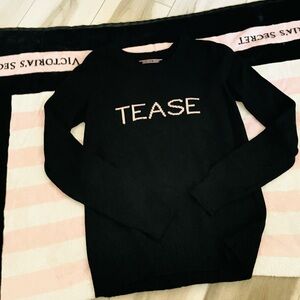 Victoria's Secret Crew Neck Sweater with Bold TEASE Design size S
